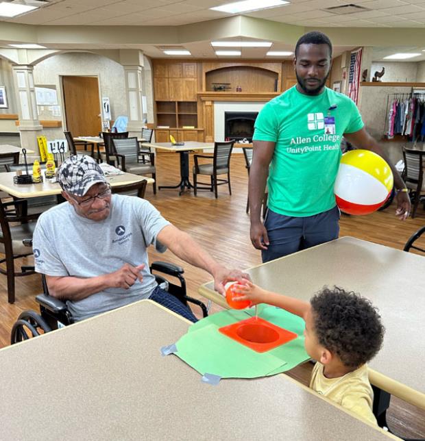 OT student with patients