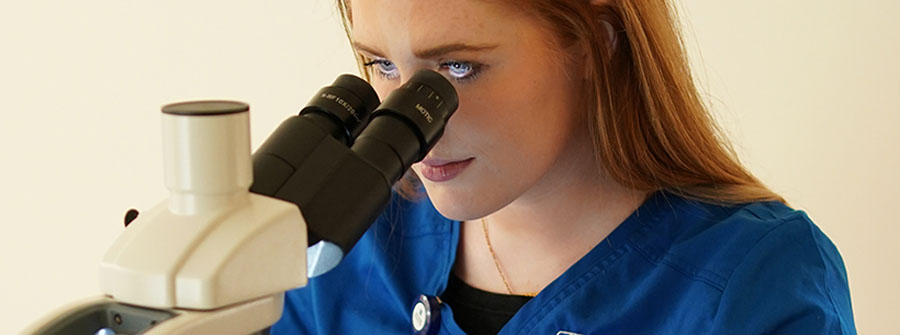 Photo of a student in the MLS Lab